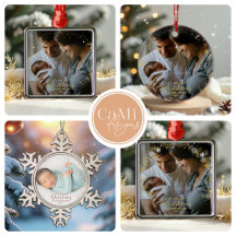 Snowflake Christmas MOMMY & DADDY Ornaments