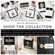 Lash Technician Elegant Black And White Branding