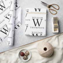 Monogrammed Wrapping Paper & Personalize Gift Wrap
