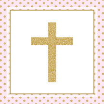 Communion Pink with Gold Polka dots