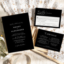 Black Modern Script Wedding Collection