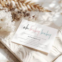 Oh baby baby modern twin baby shower