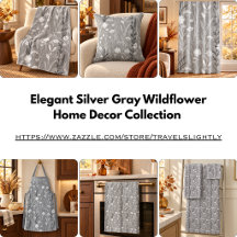 Elegant Silver Gray Wildflower Home Decor