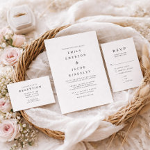 Elegant Modern Minimalist Black And White Wedding