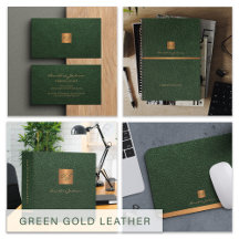 Dark green and gold elegant business monogram