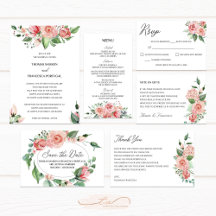 Rose Floral Watercolor Wedding Collection