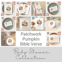 Patchwork Pumpkin Bible Verse Baby Shower