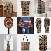 Black Blue Red Gold Ombre Abyss Abstract Art 