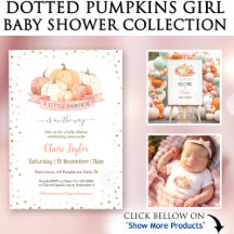 Dotted Pumpkins Fall Girl Baby Shower