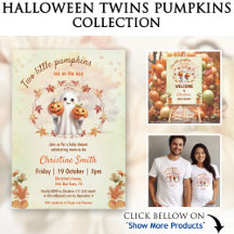 Twins Halloween Pumpkins & Ghost Baby Shower