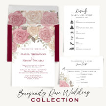 Wedding Elegant Burgundy Floral Foliage