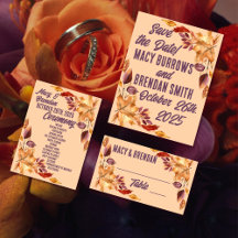 Purple Autumn Watercolor Leaves