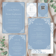 Romantic Old Money Vintage Wedding - Dusty Blue