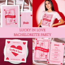 Lucky In Love Bold Pink & Red Bachelorette Party