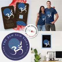 ZEN BLUE SUN SPIRITUAL OM/AUM SYMBOL YOGA DESIGN