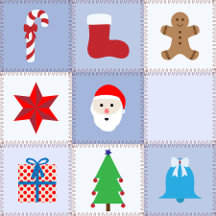 Christmas Pattern - Blue, Beige & Colorful