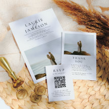 Elegant Minimalist Typography Chic 2 Photo Wedding