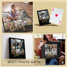 Personalized multi photo gold black keepsake gifts