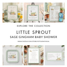 Little Sprout Gingham Baby Shower