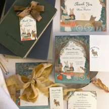 Woodland Storytime Baby Shower Invitation Suite