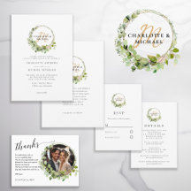 Elegant, eucalyptus wreath, monogram wedding 