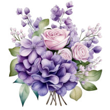 Purple Violet Peony Roses Wedding