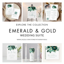 Emerald Green and Gold Florals Wedding Suite