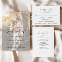 Rustic Script Photo Modern Wedding Collection