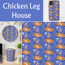 Chicken Leg Witch House Halloween Pattern