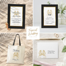 Elegant Gold Seahorses Tropical Wedding Suite