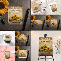 Elegant Rustic Sunflower Crate Modern