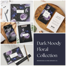 Dark Moody Violet Floral