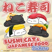 Sushi Cat & Japanese Food Stickers