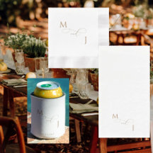 Elegant Gold Combo Script Wedding Napkins & Favors
