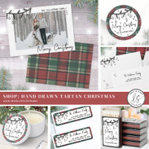 Hand Drawn Tartan Whimsical Christmas