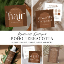 Boho Terracotta Modern Minimal Business Salon