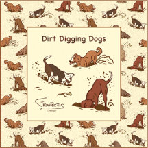 Dirt Digging Dogs - Pattern Father's Day dog dad. 