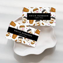 Coffee Cup Pattern Business Cards Collection