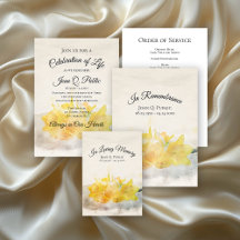 Yellow Daffodil Flower Watercolor Funeral Memorial