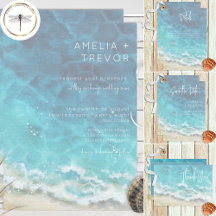 Modern Watercolor Beach & Sea Wedding Suite