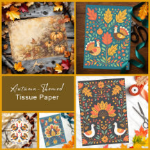 Autumn-Themed Tissue Paper