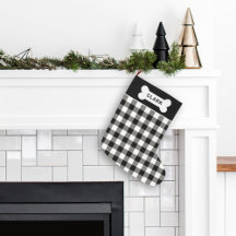 Personalized Buffalo Plaid Pet Christmas Stockings