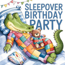 Cute Alligator Patchwork Kids Birthday Party