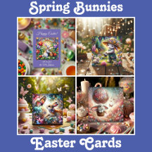 Spring Bunnies Easter Cards 