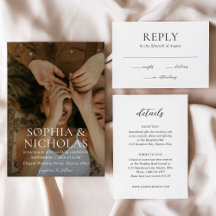Simple Modern Photo Wedding Invitation Suite
