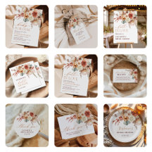 Boho Terracotta Flowers Fall Bridal Shower