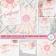 Little Ray Of Sunshine Girl Pink Sun Baby Shower