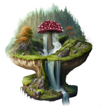 Domed Amanita Muscaria Forest