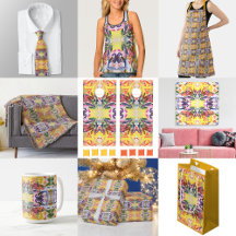 Colorful Retro Psychedelic Kaleidoscope Abstract