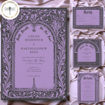 Gothic Black & Purple Medieval Flourish Wedding